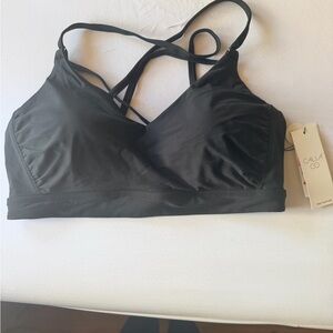 CALIA by Carrie Underwood Black Strappy Bikini Top